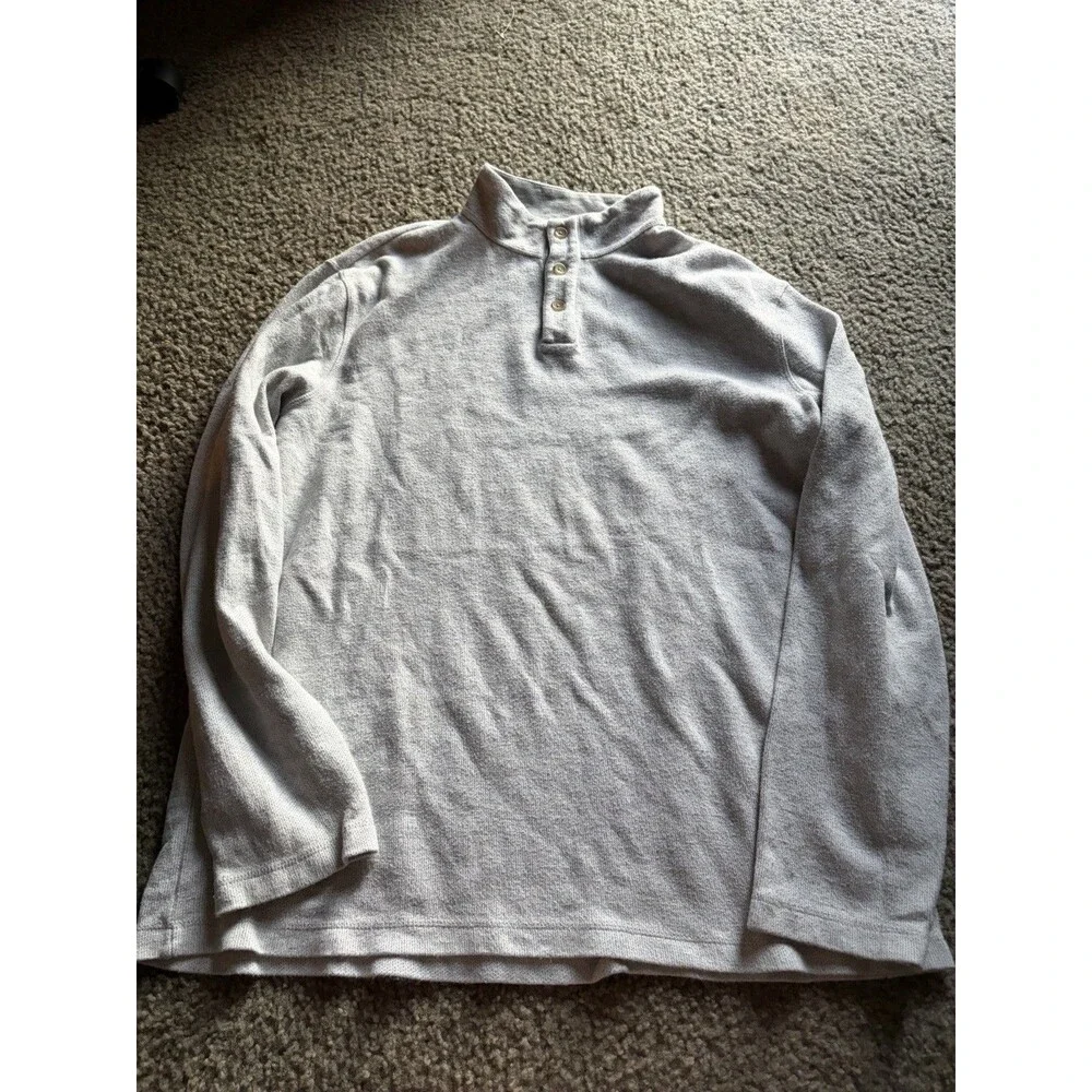 Banana Republic Light Gray Button Collar Sweater Men’s XL
